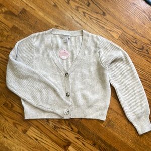 NWT Crop cropped cardigan sweater beige ivory mix size XL Sincerely Jules